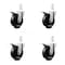 Service Caster 4 Inch Phenolic Wheel Swivel 7/8 Inch Square Stem Caster Set Total Lock Brake SCC-SQTTL20S414-PHS-78-4 - alternate 1